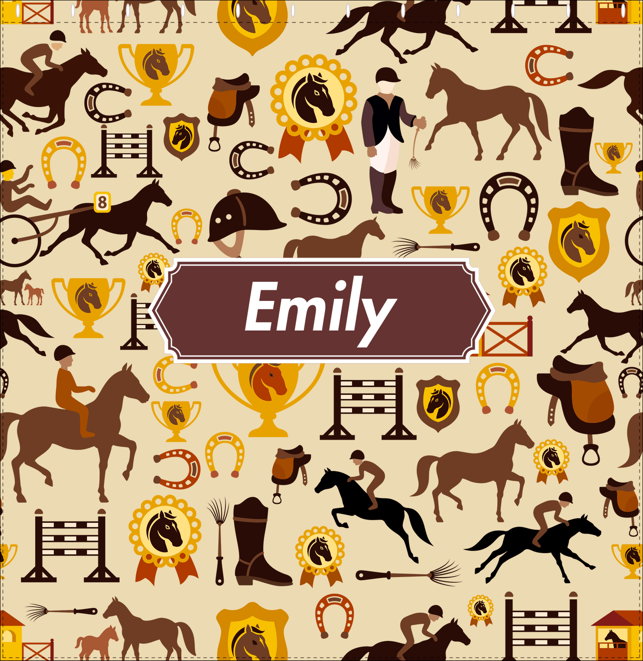 Personalized Horses Shower Curtain VI - Steeplechase - Decorative Rectangle Nameplate - Decorate View