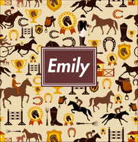 Thumbnail for Personalized Horses Shower Curtain VI - Steeplechase - Rectangle Nameplate - Decorate View