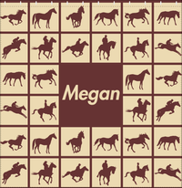 Thumbnail for Personalized Horses Shower Curtain VII - Horses Squared - Brown Background - Decorate View
