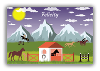 Thumbnail for Personalized Horses Canvas Wrap & Photo Print I - Rocky Ranch - Purple Background - Front View