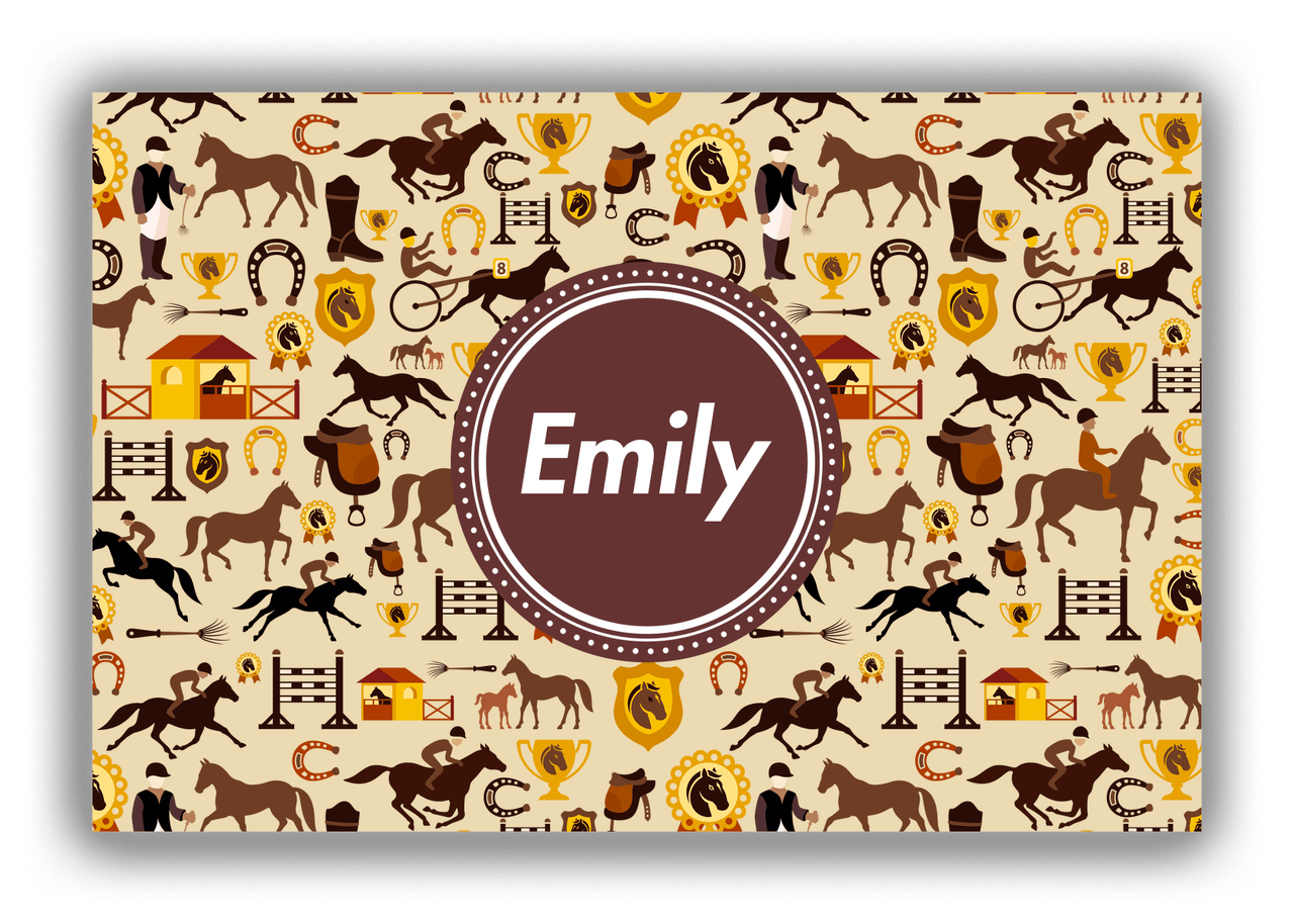 Personalized Horses Canvas Wrap & Photo Print VI - Circle Nameplate - Front View