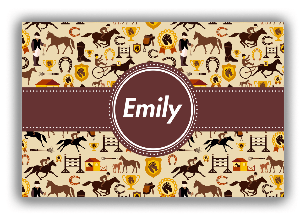 Personalized Horses Canvas Wrap & Photo Print VI - Circle Ribbon Nameplate - Front View