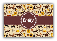 Thumbnail for Personalized Horses Canvas Wrap & Photo Print VI - Circle Ribbon Nameplate - Front View