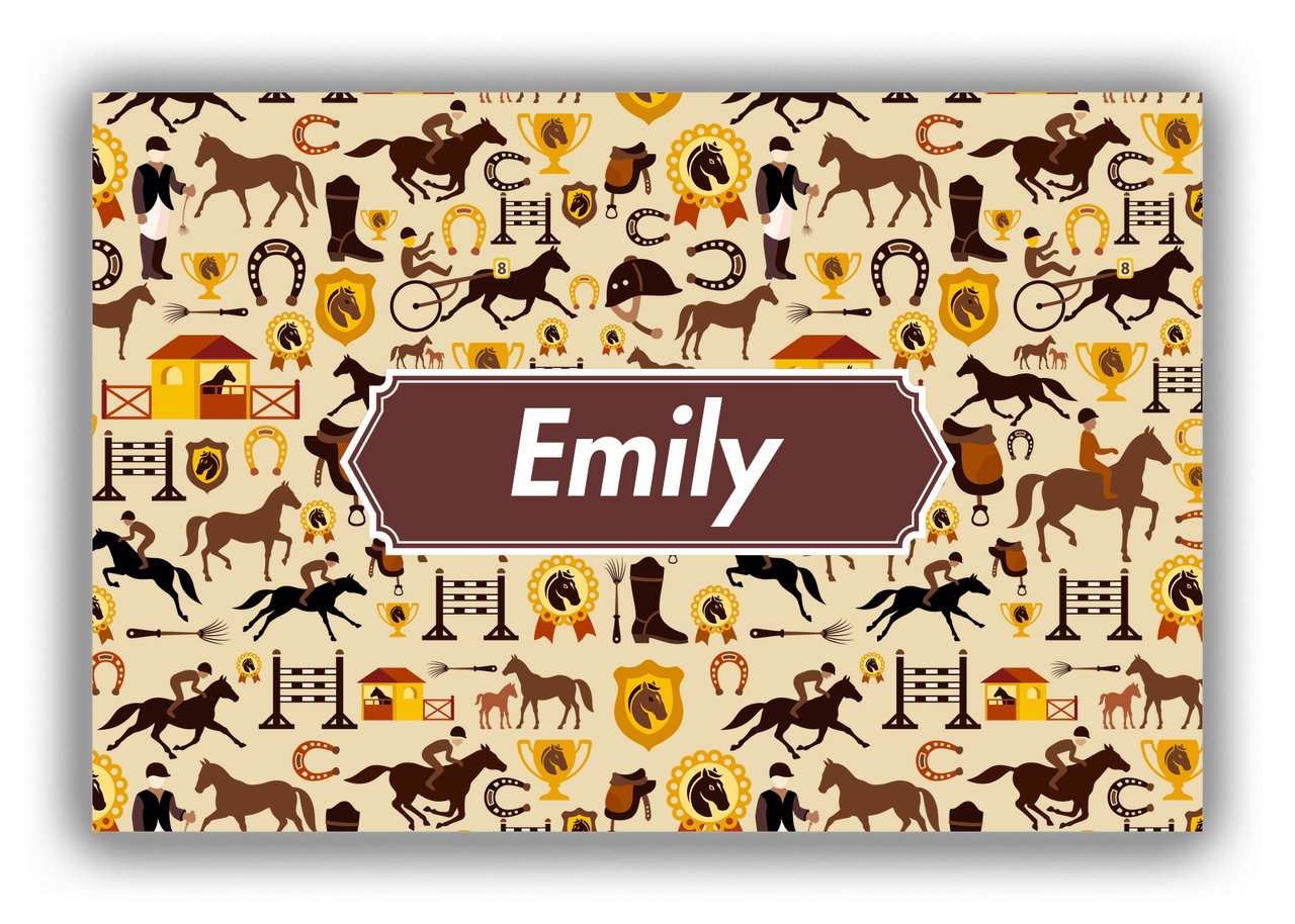 Personalized Horses Canvas Wrap & Photo Print VI - Decorative Rectangle Nameplate - Front View