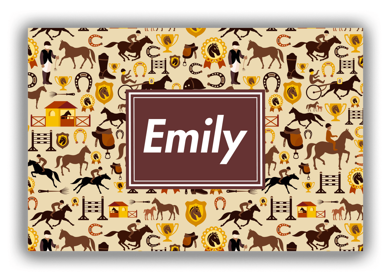 Personalized Horses Canvas Wrap & Photo Print VI - Rectangle Nameplate - Front View