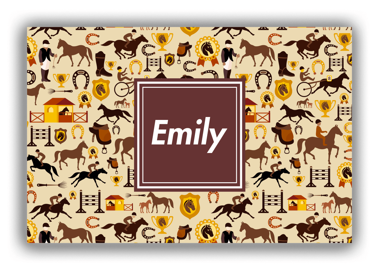 Personalized Horses Canvas Wrap & Photo Print VI - Square Nameplate - Front View