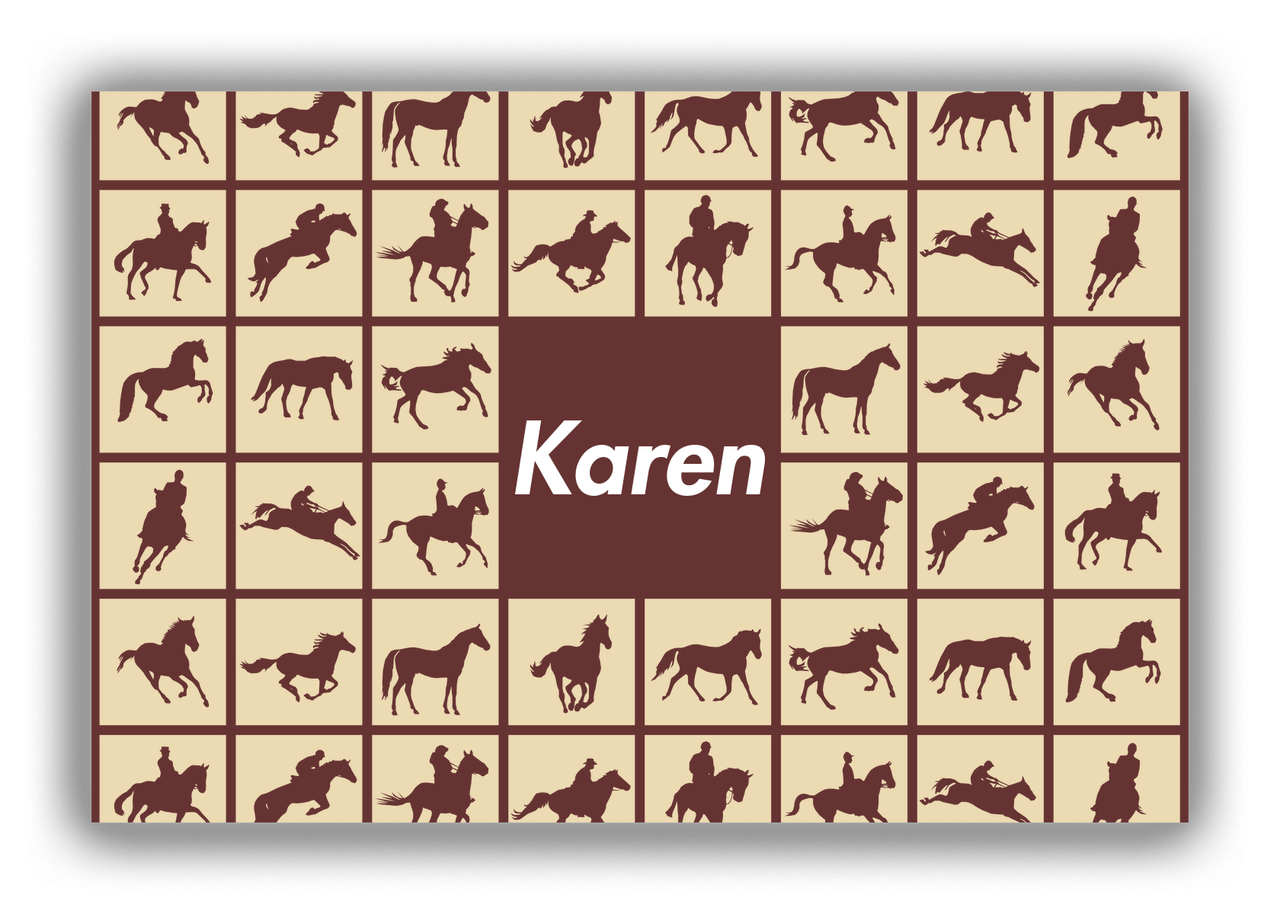 Personalized Horses Canvas Wrap & Photo Print VII - Horses Squared - Brown Background - Front View