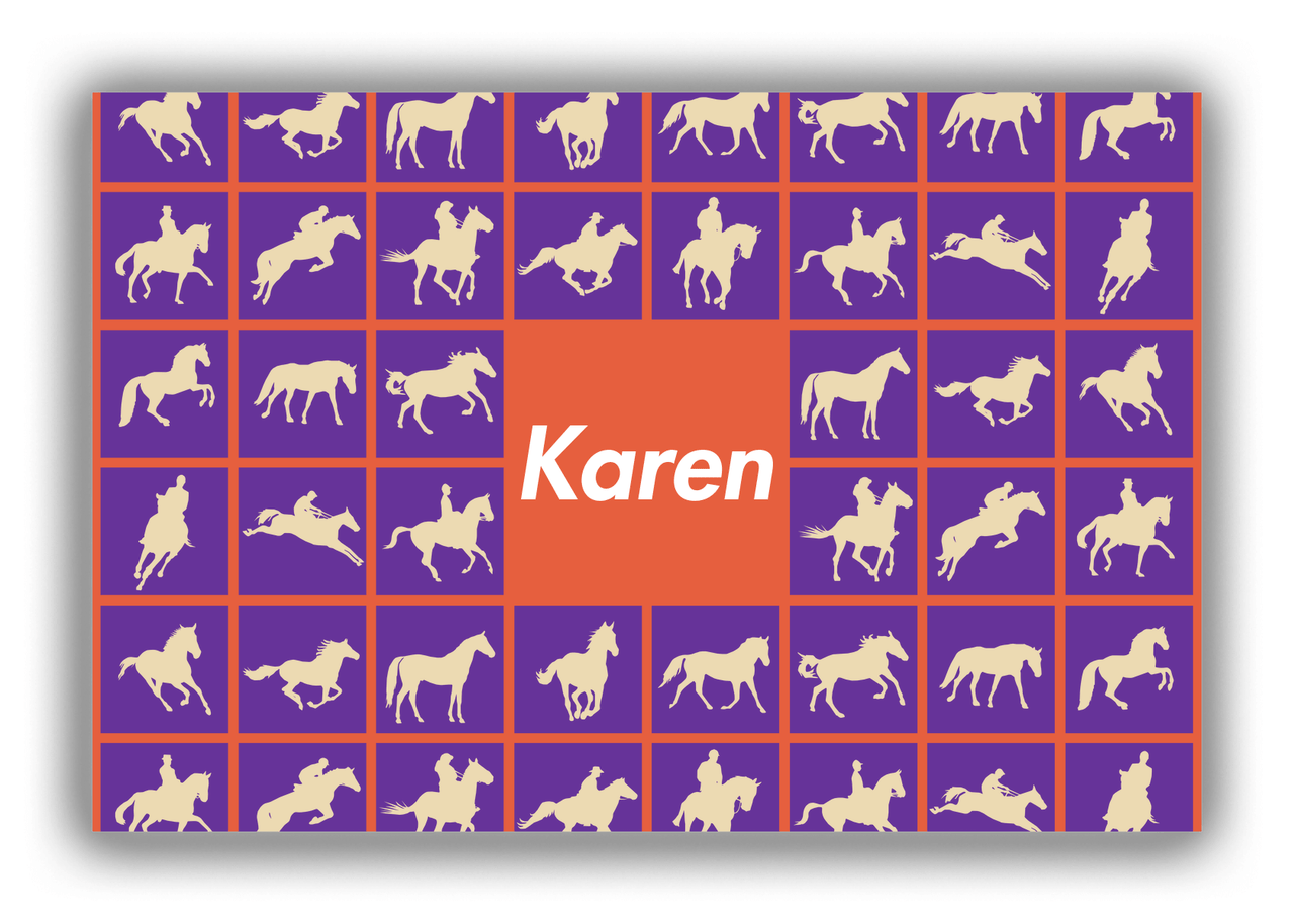 Personalized Horses Canvas Wrap & Photo Print VII - Horses Squared - Purple Background - Front View