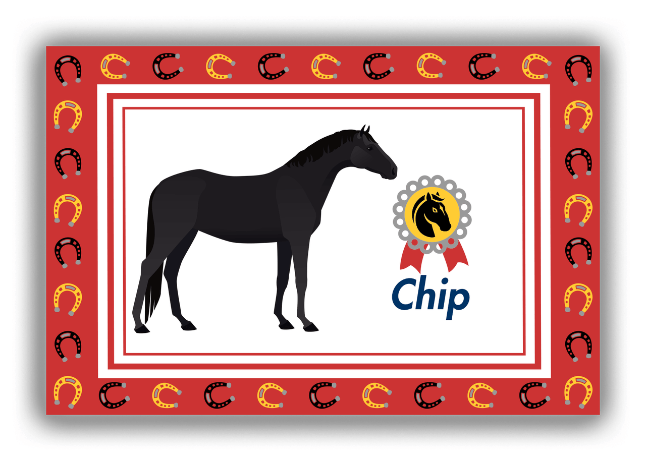 Personalized Horses Canvas Wrap & Photo Print IX - Black Horse - Front View