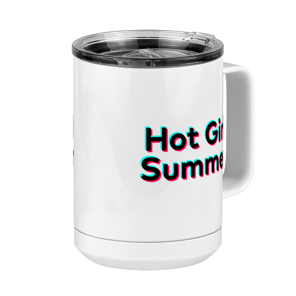 Hot Girl Summer Coffee Mug Tumbler with Handle (15 oz) - TikTok Trends - Front Right View