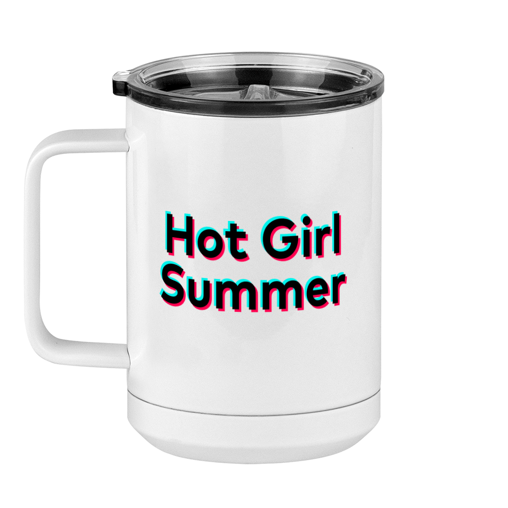 Hot Girl Summer Coffee Mug Tumbler with Handle (15 oz) - TikTok Trends - Left View