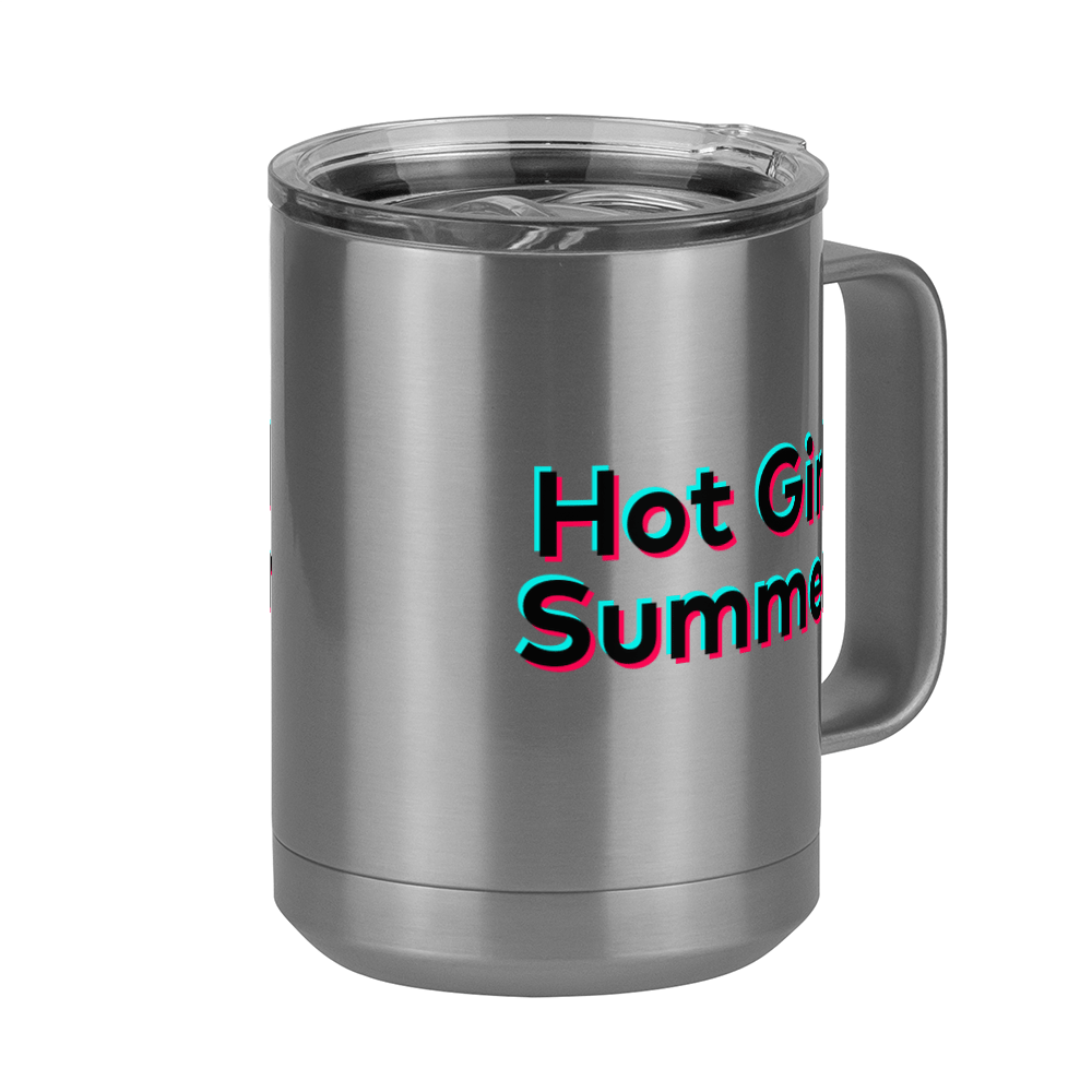Hot Girl Summer Coffee Mug Tumbler with Handle (15 oz) - TikTok Trends - Front Right View