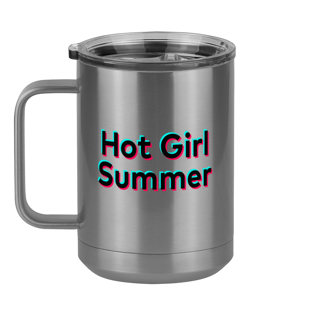 Hot Girl Summer Coffee Mug Tumbler with Handle (15 oz) - TikTok Trends - Left View