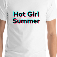 Thumbnail for Hot Girl Summer T-Shirt - White - TikTok Trends - Shirt Close-Up View