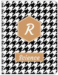 Thumbnail for Personalized Houndstooth I Notebook - Black and White - Hexagon Nameplate - Front View