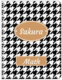 Thumbnail for Personalized Houndstooth I Notebook - Black and White - Oval Nameplate - Front View