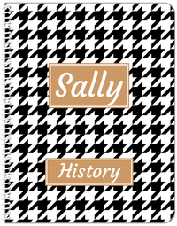 Thumbnail for Personalized Houndstooth I Notebook - Black and White - Rectangle Nameplate - Front View