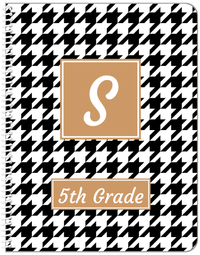 Thumbnail for Personalized Houndstooth I Notebook - Black and White - Square Nameplate - Front View