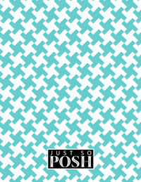 Thumbnail for Personalized Houndstooth II Notebook - Teal and Orchid - Hexagon Nameplate - Back View