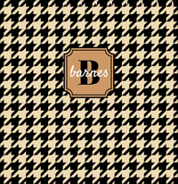 Thumbnail for Personalized Houndstooth I Shower Curtain - Tan and Black - Stamp Nameplate - Decorate View
