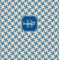 Thumbnail for Personalized Houndstooth II Shower Curtain - Blue - Stamp Nameplate - Decorate View