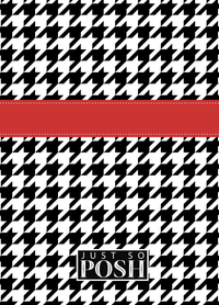 Thumbnail for Personalized Houndstooth I Journal - Black and White - Circle Ribbon Nameplate - Back View