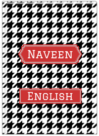 Thumbnail for Personalized Houndstooth I Journal - Black and White - Decorative Rectangle Nameplate - Front View