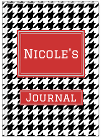 Thumbnail for Personalized Houndstooth I Journal - Black and White - Rectangle Nameplate - Front View