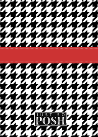 Thumbnail for Personalized Houndstooth I Journal - Black and White - Ribbon Nameplate - Back View