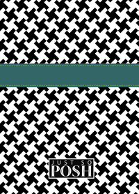 Thumbnail for Personalized Houndstooth II Journal - Black and White - Circle Ribbon Nameplate - Back View