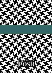 Thumbnail for Personalized Houndstooth II Journal - Black and White - Ribbon Nameplate - Back View