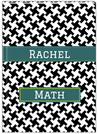 Thumbnail for Personalized Houndstooth II Journal - Black and White - Ribbon Nameplate - Front View