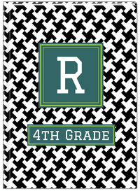 Thumbnail for Personalized Houndstooth II Journal - Black and White - Square Nameplate - Front View