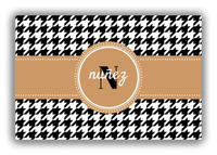 Thumbnail for Personalized Houndstooth Canvas Wrap & Photo Print I - Black with Circle Ribbon Nameplate - Front View