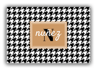 Thumbnail for Personalized Houndstooth Canvas Wrap & Photo Print I - Black with Rectangle Nameplate - Front View