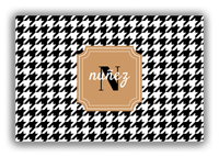Thumbnail for Personalized Houndstooth Canvas Wrap & Photo Print I - Black with Stamp Nameplate - Front View