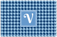 Thumbnail for Personalized Houndstooth Placemat - Navy and Light Blue - Glacier Square Frame -  View
