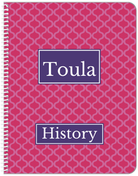 Thumbnail for Personalized Hourglass Notebook - Pink and Indigo - Rectangle Nameplate - Front View