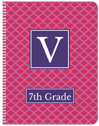 Thumbnail for Personalized Hourglass Notebook - Pink and Indigo - Square Nameplate - Front View