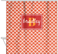 Thumbnail for Personalized Hourglass Shower Curtain - Orange - Rectangle Nameplate - Hanging View