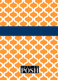 Thumbnail for Personalized Hourglass Journal - Orange and Blue - Circle Ribbon Nameplate - Back View