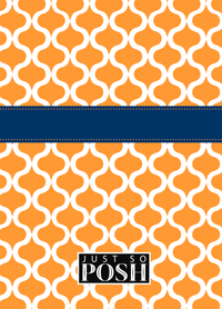 Thumbnail for Personalized Hourglass Journal - Orange and Blue - Ribbon Nameplate - Back View