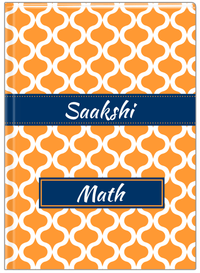 Thumbnail for Personalized Hourglass Journal - Orange and Blue - Ribbon Nameplate - Front View