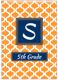 Thumbnail for Personalized Hourglass Journal - Orange and Blue - Square Nameplate - Front View