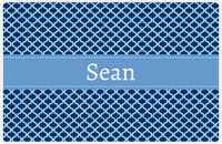 Thumbnail for Personalized Hourglass Placemat - Navy and Light Blue - Glacier Ribbon Frame -  View