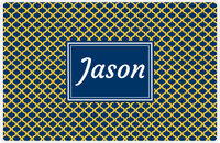 Thumbnail for Personalized Hourglass Placemat - Navy and Mustard - Navy Rectangle Frame -  View