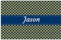 Thumbnail for Personalized Hourglass Placemat - Navy and Mustard - Navy Ribbon Frame -  View