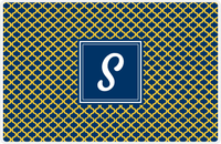 Thumbnail for Personalized Hourglass Placemat - Navy and Mustard - Navy Square Frame -  View