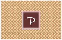 Thumbnail for Personalized Hourglass Placemat - Light Brown and Champagne - Brown Square Frame -  View