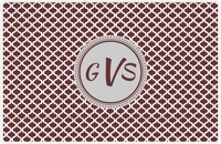 Thumbnail for Personalized Hourglass Placemat - Brown and White - Light Grey Circle Frame -  View